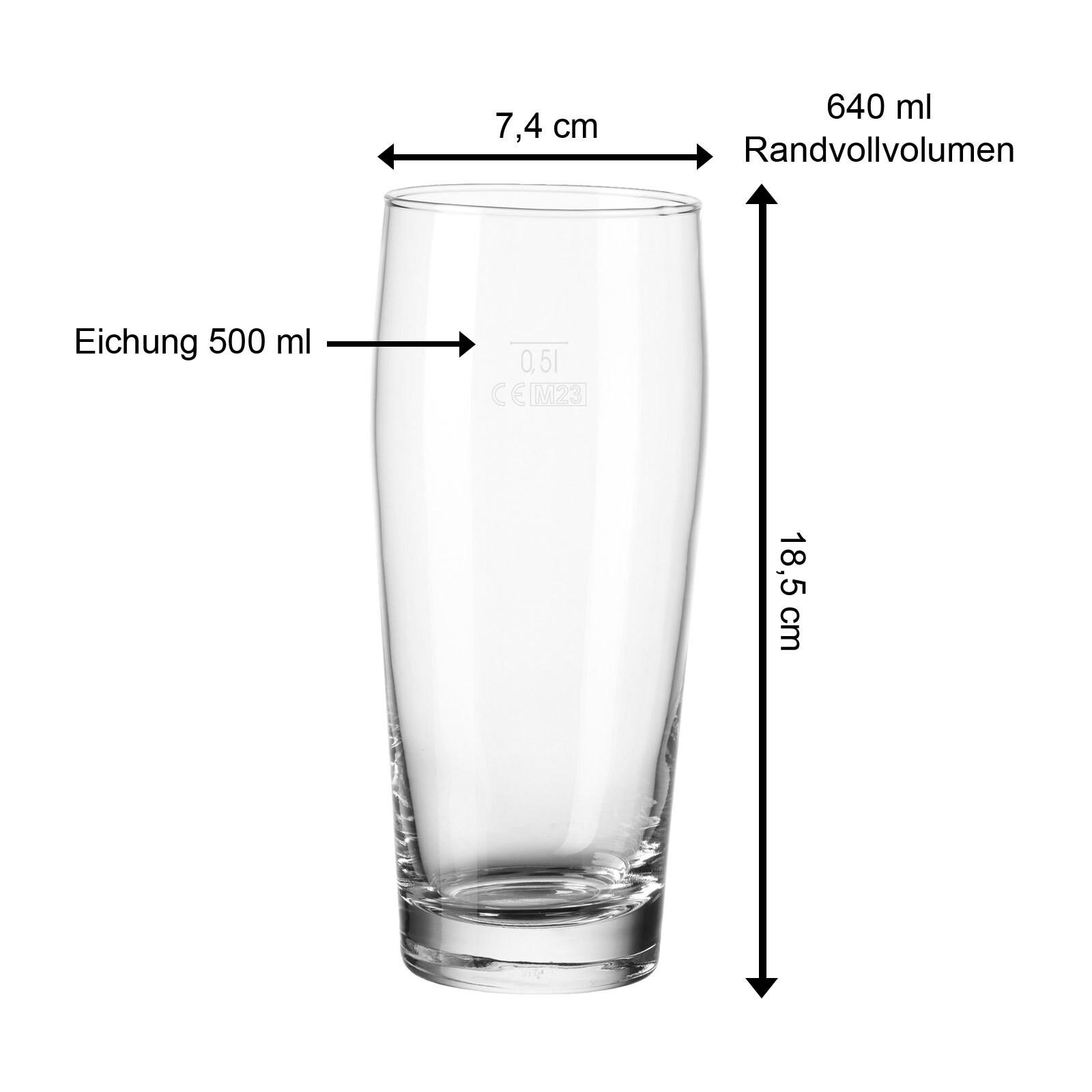 WILLI BECHER GEEICHT transparent 0,5 l 24er Set - Transparent, Glas (0.5L) - Van Well