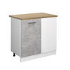 ECKUNTERSCHRANK R-Line Beton 86 cm, AP Eiche - Schieferfarben/Weiß, Holzwerkstoff (86/81.6/60cm) - Vicco