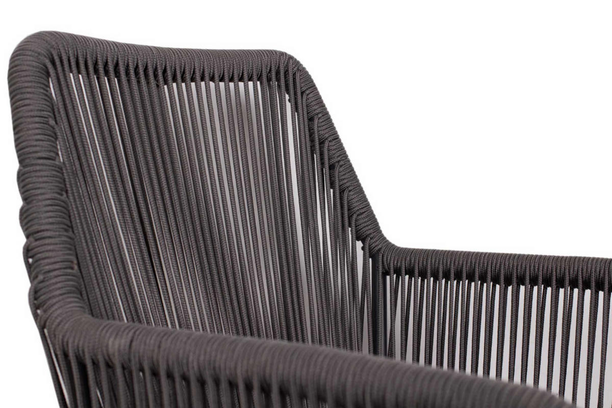 GARTENMÖBELSET Diningsessel Marbella mit Tisch Granada 200 x 90 cm - Grau, Metall - Mr. Deko