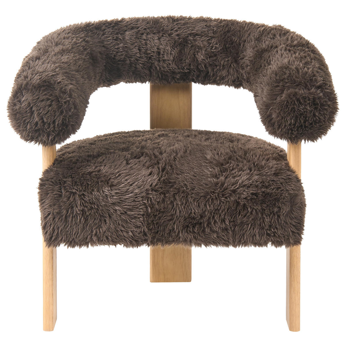 SADA POHOVEK Umělá kožešina Tmavě hnědá/Světle hnědá Ilbro - hnědá, textil (138/76/68cm) - Beliani