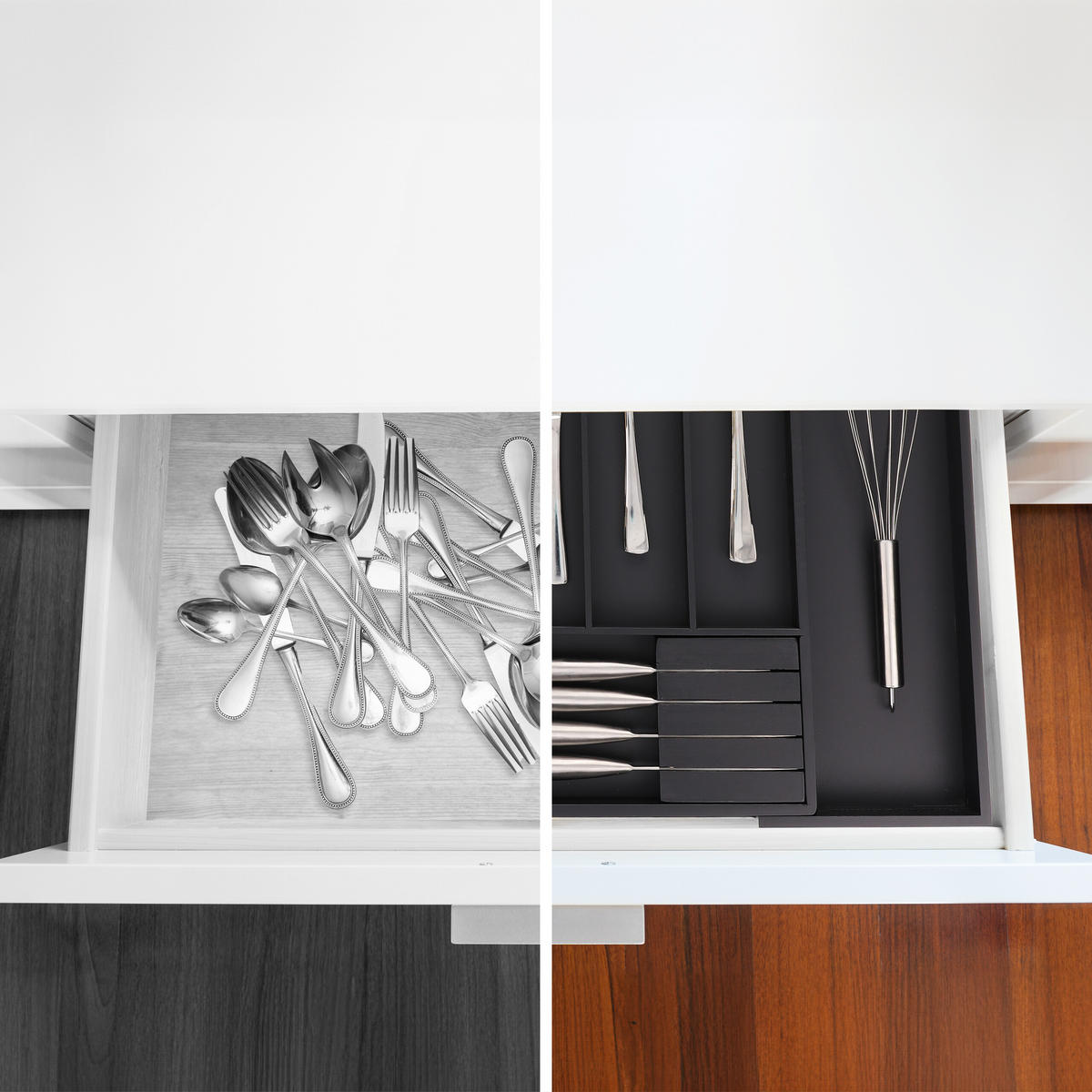 BESTECKKASTEN - Schwarz, Holz/Holzwerkstoff (32.5/5/44.5cm) - Relaxdays