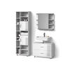 BADMÖBEL-SET Eisak Weiß Hochglanz 3 Teile, mit Hochschrank - Weiß Hochglanz/Weiß, Holzwerkstoff (80/60/33cm) - Livinity®