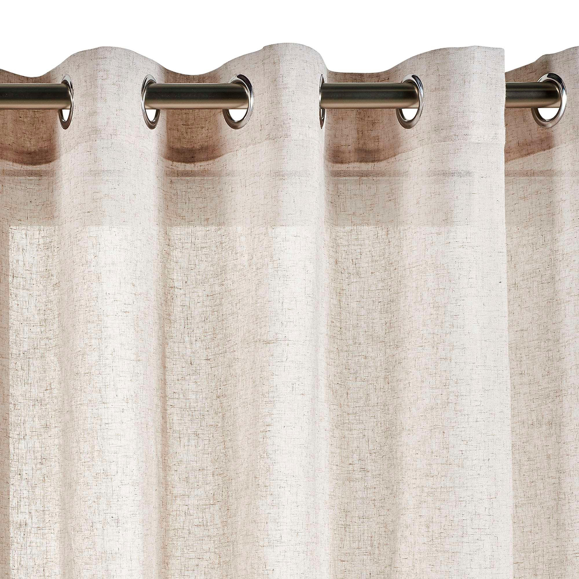 VORHANG MIT ÖSEN – lichtdurchlässig Beige 280X300 - Beige, Kunststoff (280/300cm) - STORESDECO