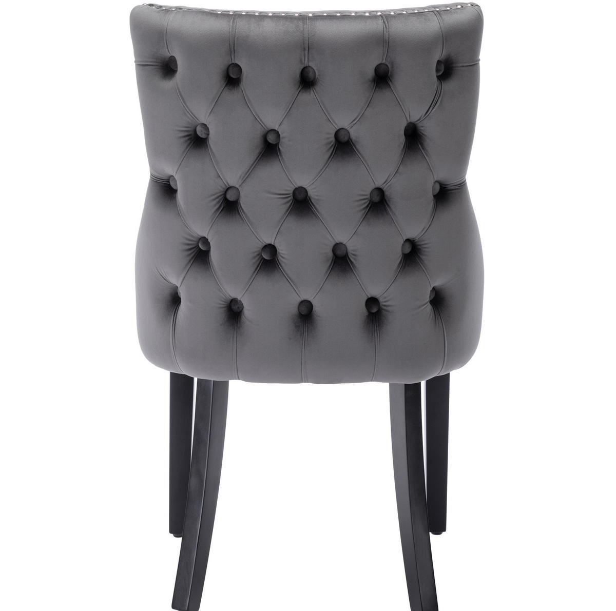 STUHL mit Knopfsteppung Sitzbreite ca. 50 cm Samt Grey - Grau, Metall (50/91/52cm) - Meubliv