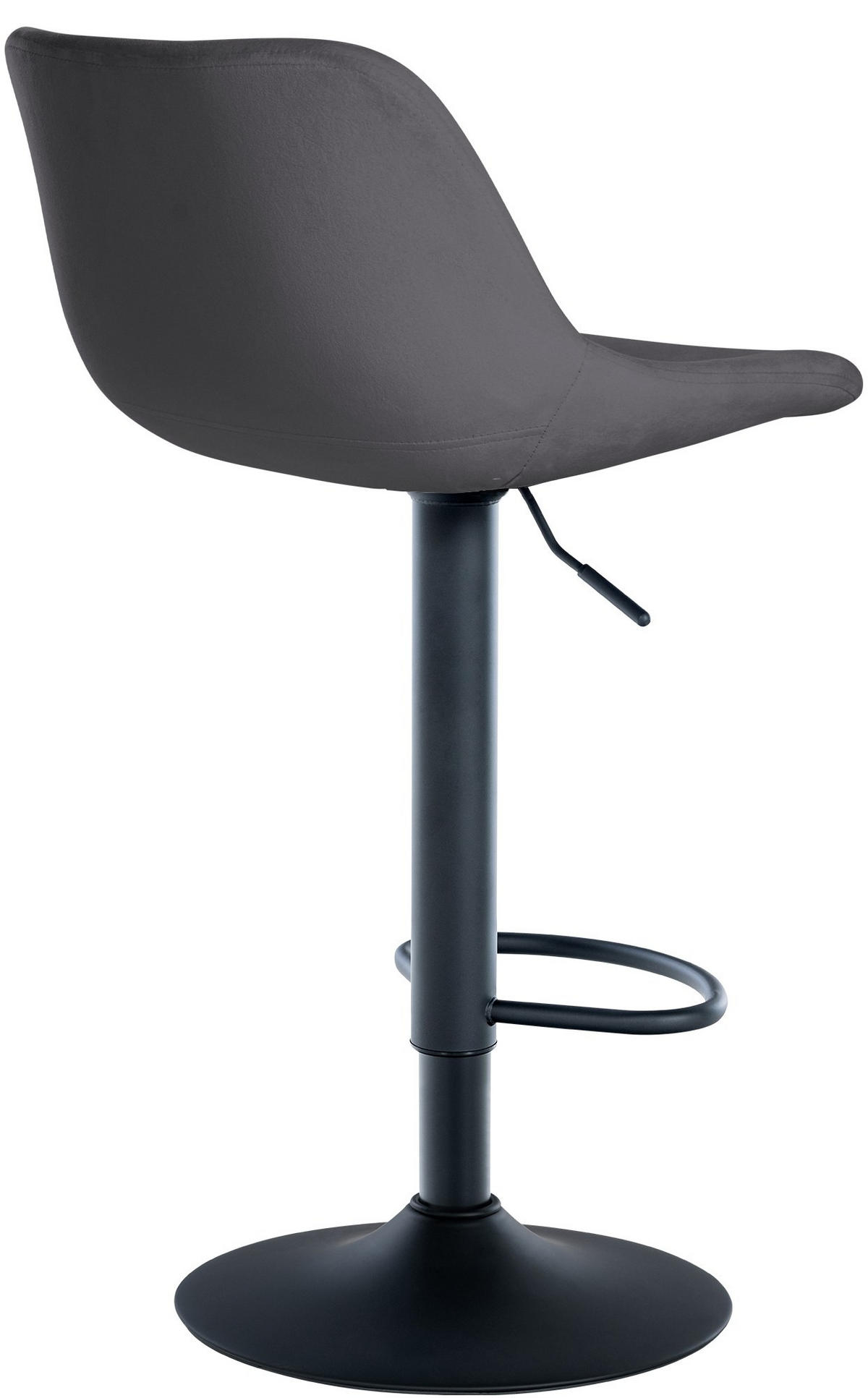 BARHOCKER 2er Set Samt dunkelgrau - Dunkelgrau/Schwarz, Textil/Metall (43/79/49cm) - CLP