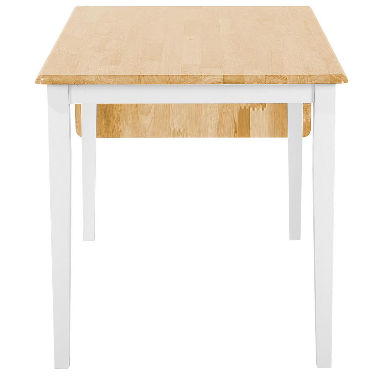 ESSZIMMERTISCH 120-160/75/74 cm Weiß, Hellbraun Rechteckig Louisiana - Weiß, Holz (160/75/74cm) - Beliani