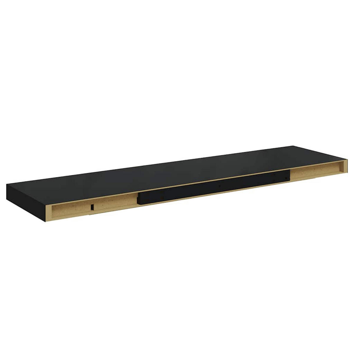 SCHWEBEREGAL Schwarz 90/23,5/3,8 Cm Mdf - Schwarz, Holzwerkstoff (23.5/3.8/90cm) - vidaXL