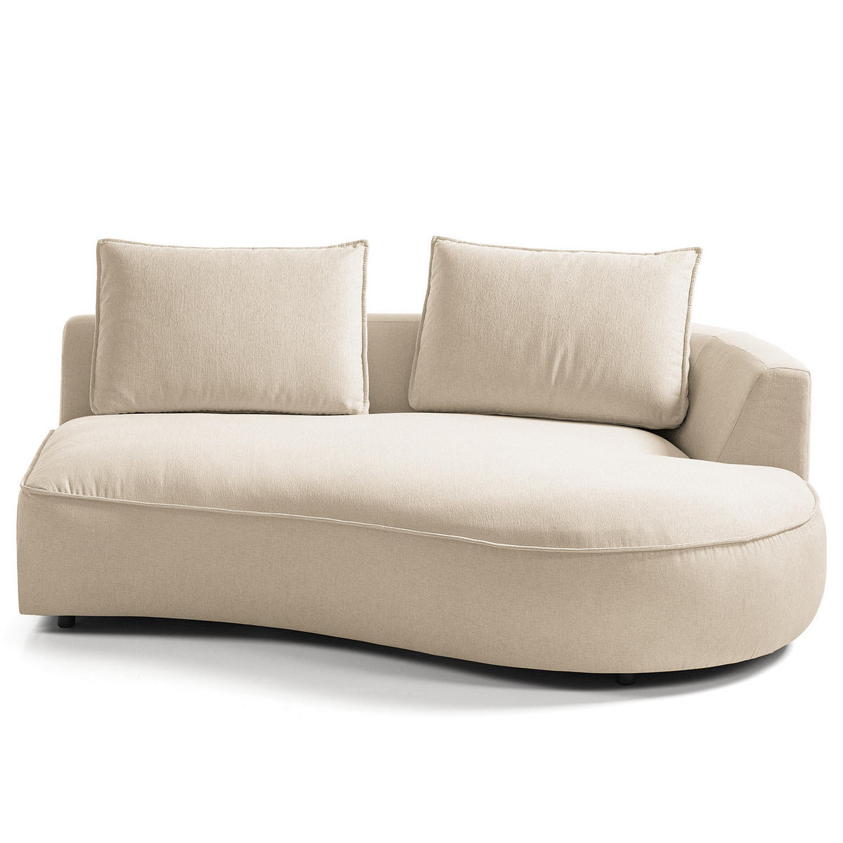 OTTOMANE - modular - Beige/Schwarz, Kunststoff/Textil (196/82/146cm) - home24