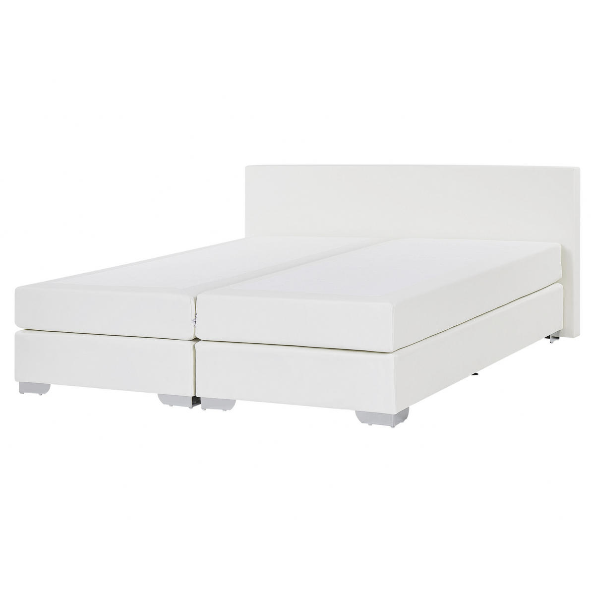 BOXSPRINGBETT 160/200cm Weiß President - Weiß, Kunststoff/Textil (160/200cm) - Beliani