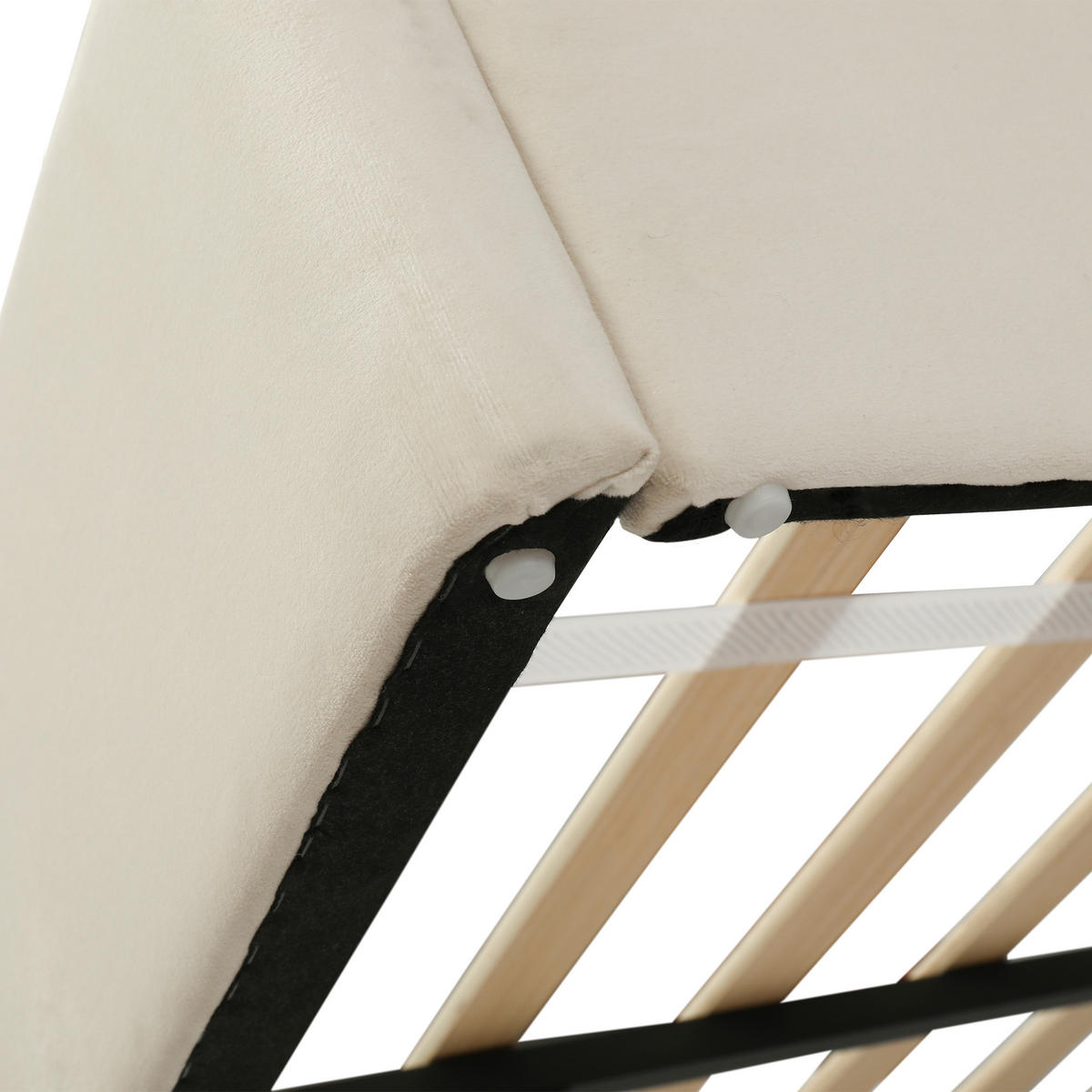 POLSTERBETT 140/200 cm DE-02251, in Beige, mit Blüten-Kopfteil - Beige, Holzwerkstoff (140/200cm) - ComfortXL