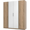 DREHTÜRENSCHRANK Kaya 200/62/239 4-Türig mit zwei Spiegel - Eichefarben, Holzwerkstoff (200/239/62cm) - Beautysofa