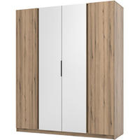 DREHTÜRENSCHRANK Kaya 200/62/239 4-Türig mit zwei Spiegel - Eichefarben, Holzwerkstoff (200/239/62cm) - Beautysofa