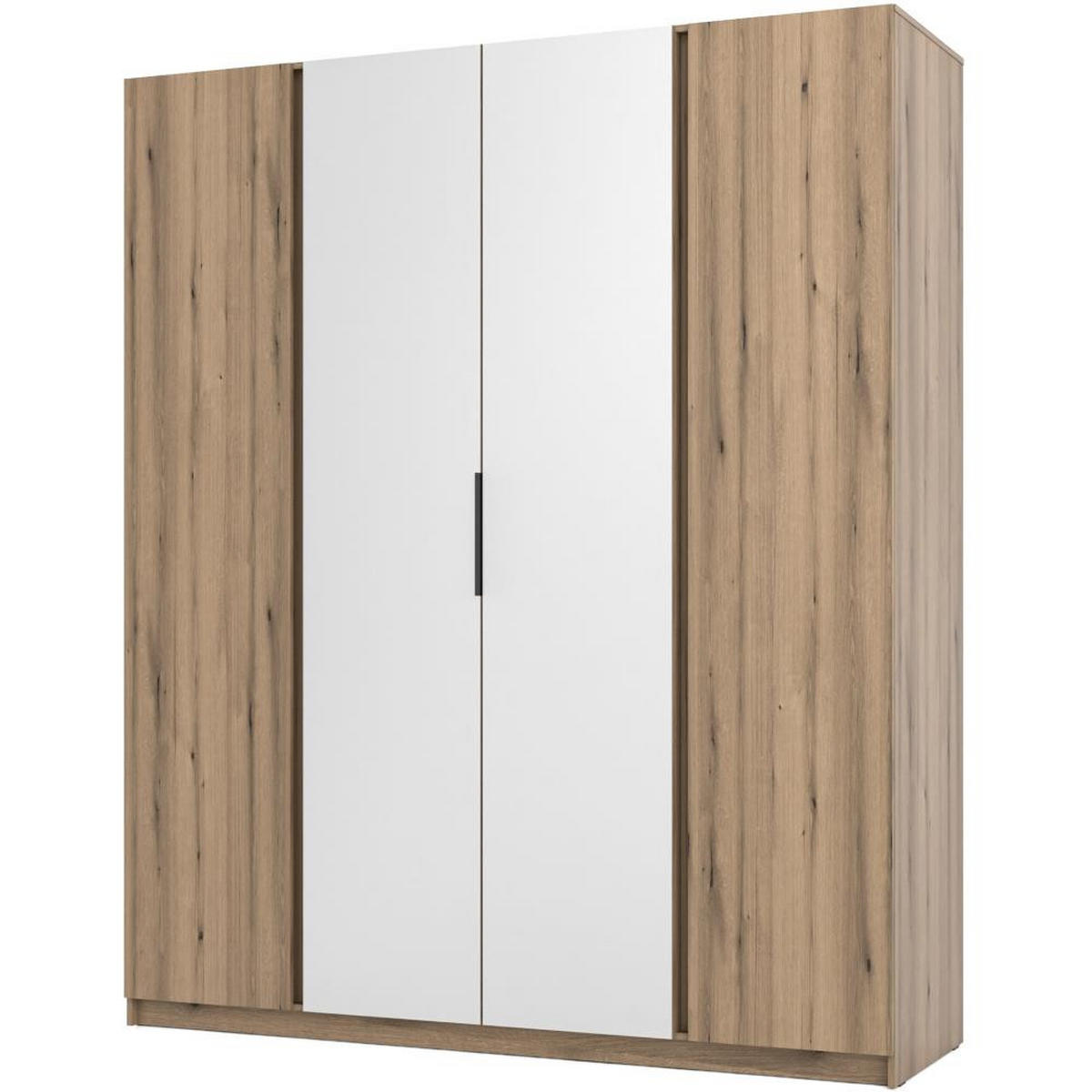 DREHTÜRENSCHRANK Kaya 200/62/239 4-Türig mit zwei Spiegel - Eichefarben, Holzwerkstoff (200/239/62cm) - Beautysofa