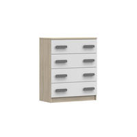 KINDERKOMMODE INGE 02 80/90/40 cm Weiß+Sonoma/Grau - Weiß/Grau, Holzwerkstoff (80/90/40cm) - Deine Möbel 24