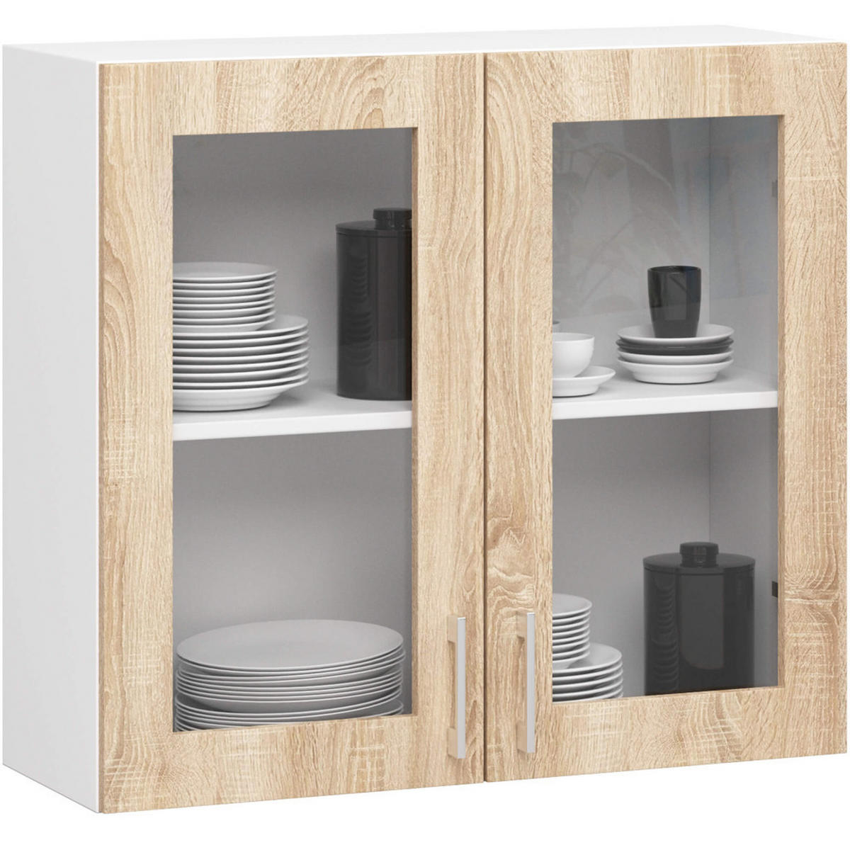 KUCHYŇSKÝ BLOK Bílá, dub Sonoma 203/180/44,5 - bílá, kompozitní dřevo (180/203/44.5cm) - RAUMHIRSCH FURNITURE