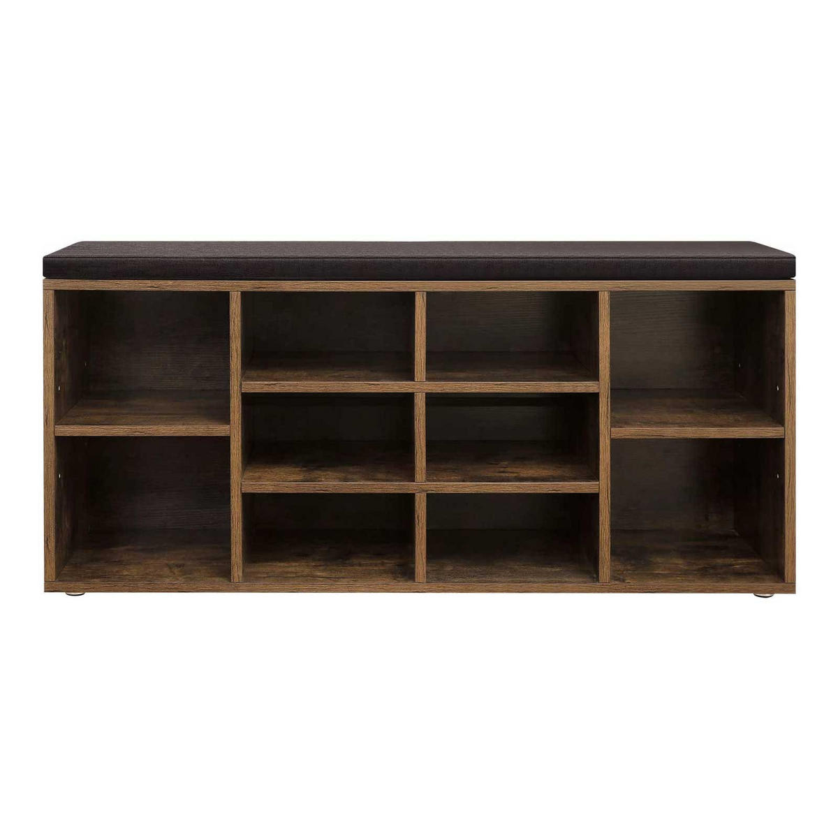 SCHUHBANK MIT POLSTERUNG - Dunkelbraun, Holzwerkstoff (30/48/104cm) - Hansiro