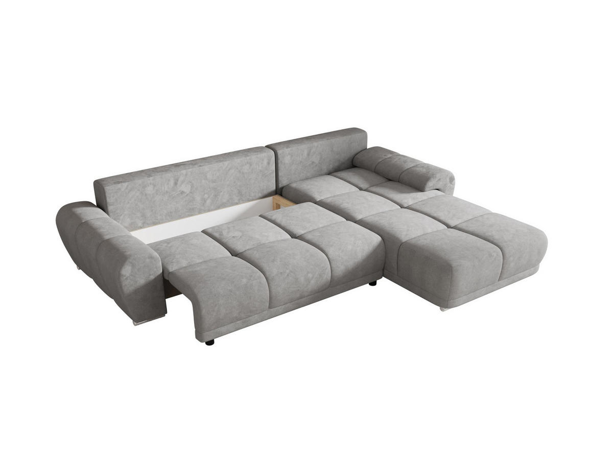 ECKSOFA BEGA L Rechts TENDER WAY 80 mit Schlaffunktion - Grau, Textil (289/185cm) - Bedante