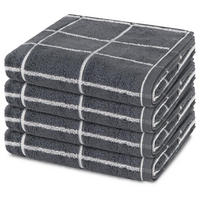 HANDTUCH Sensual Skin Karo 4er-Set - Dunkelgrau, Textil (50/100cm) - Ross
