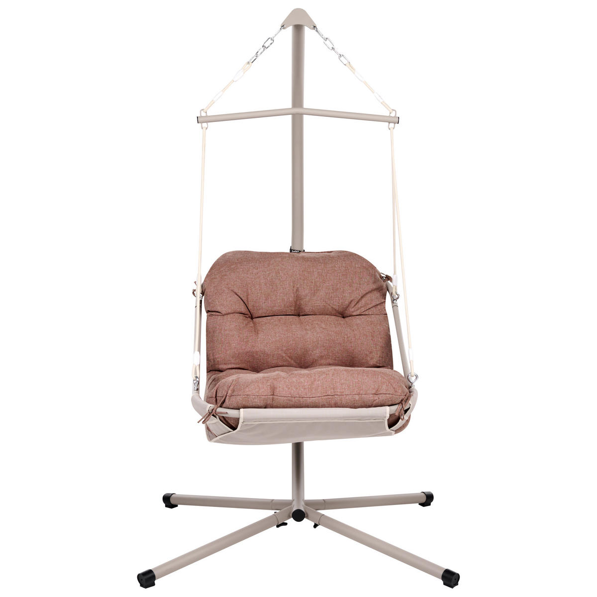 FOTOLIU SUSPENDAT cu cadru metal maro Alghero - maro/bej, material textil (109/195/101cm) - Beliani