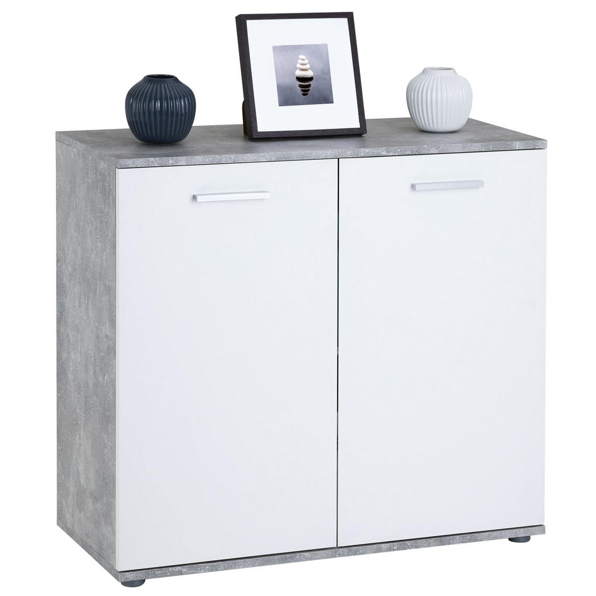 KOMMODE CHICAGO - Weiß/Grau, Holzwerkstoff (91/82/40cm) - CARO-Möbel