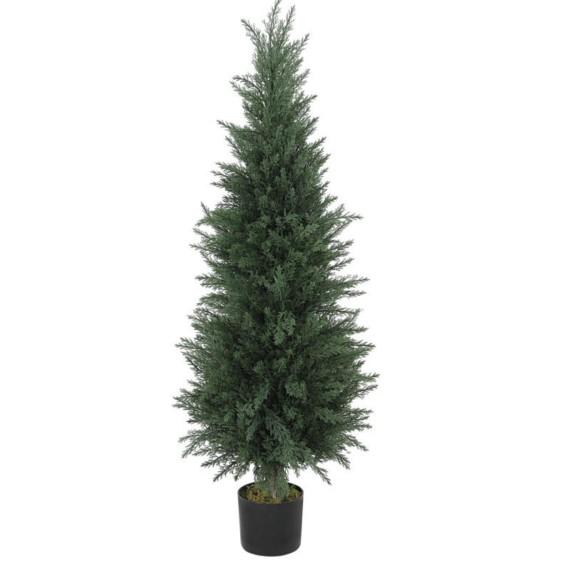 KUNSTPFLANZEN Zypresse 40/40/120 cm grün aus Kunststoff UV-beständig - Grün, Kunststoff (120cm) - OKWISH