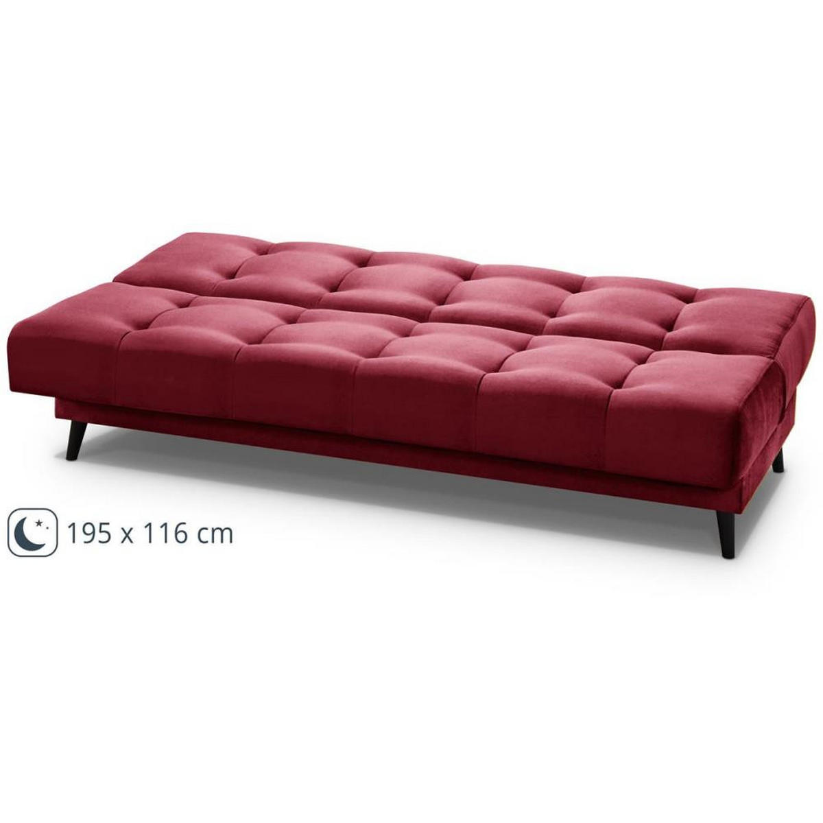 3-SITZER Schlafsofa Nancy bordeaux - Bordeaux, Holz/Textil (220/89/93cm) - Beautysofa