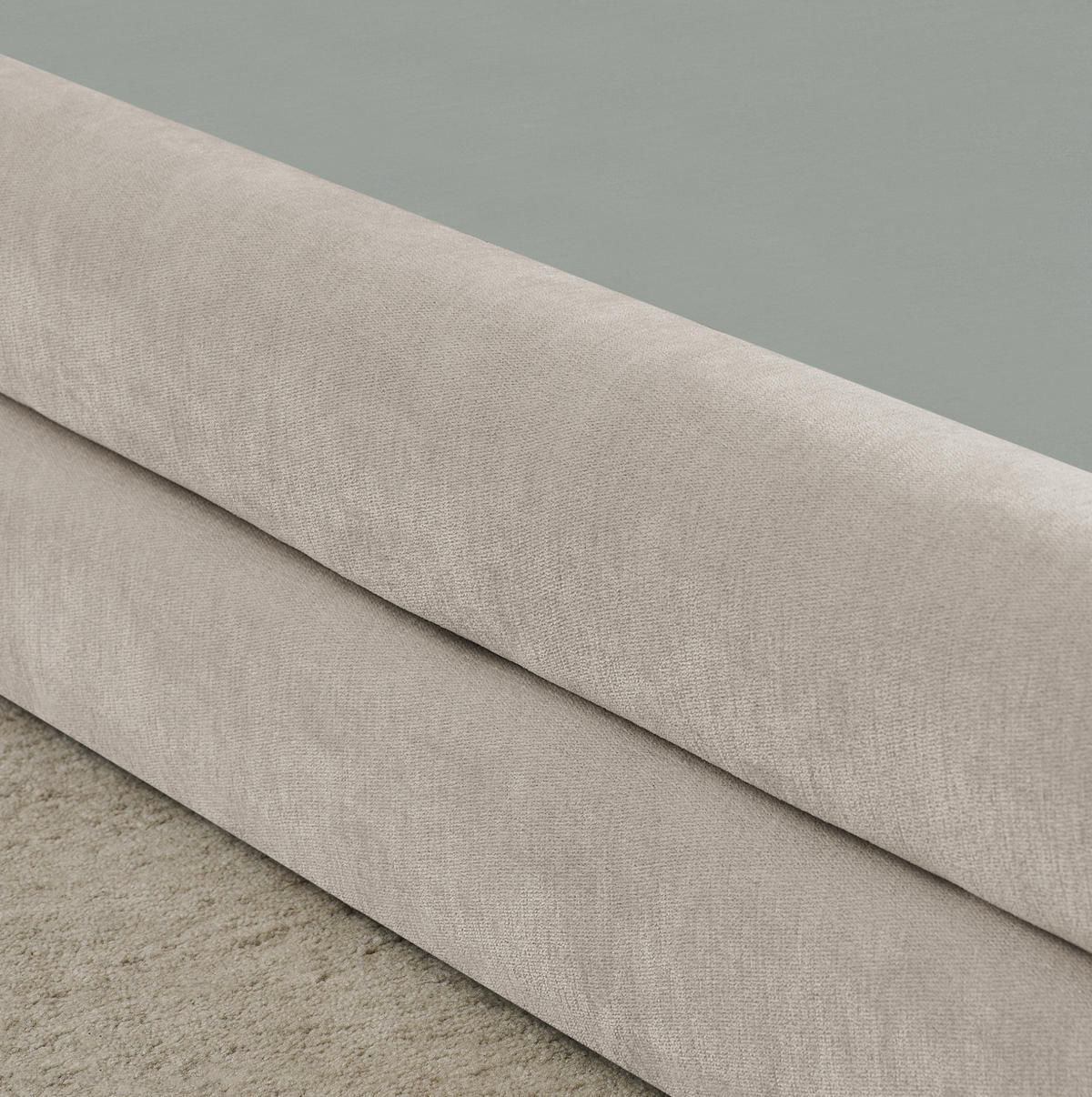 POLSTERBETT 90/200 cm mit ergonomischem Kopfteil und Chenillebezug, Beige - Beige, Kunststoff (90/200cm) - Redom