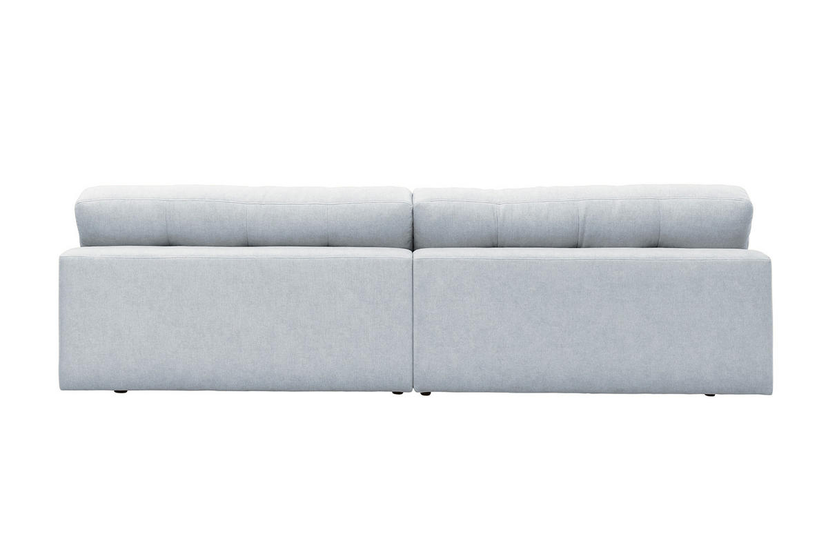 SOFA MOZZA Hellblau Webstoff - Schwarz/Hellblau, Kunststoff/Textil (298/83/123cm) - KAWOLA