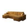 WOHNLANDSCHAFT U AMBRO Poso 01 mit Schlaffunktion U-Form, Sofa mit Stauraum - Orange, Textil (300/85/143cm) - Bedante