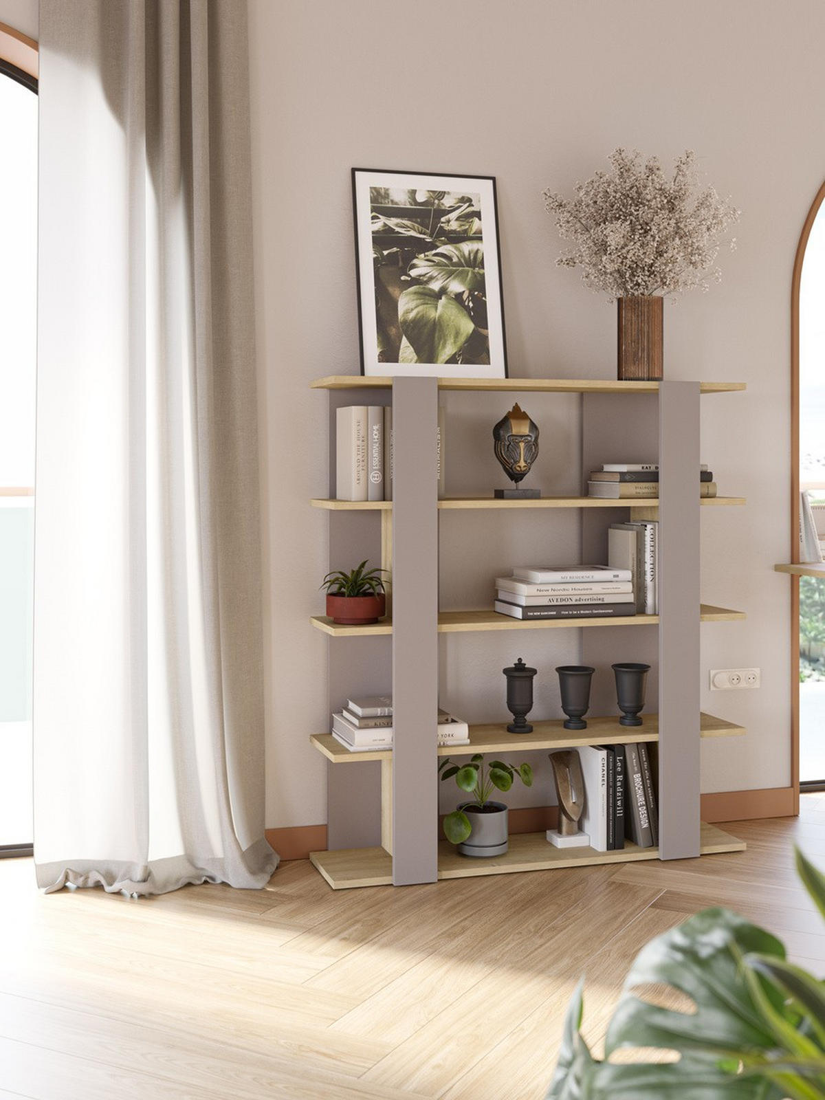 BÜCHERREGAL - 110/29/122 cm - Taupe, Holzwerkstoff (29/122/20.9cm) - Calicosy