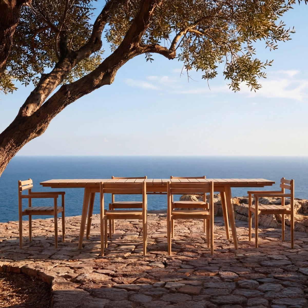 GARTENMÖBEL-SET 4-tlg Vadim Natur aus Teak - Naturfarben, Holz - Tikamoon