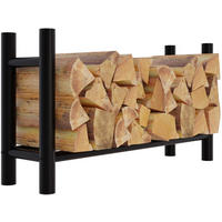 KAMINHOLZREGAL 100/30/60 cm Metall schwarz - Schwarz, Metall (100/60/30cm) - CLP