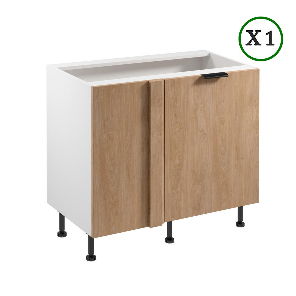 ECKKÜCHE 360 cm - Sorento K41-M360 - in Weiß/Sonoma Eiche - Schwarz/Weiß, Holz/Holzwerkstoff (360/247/220cm)