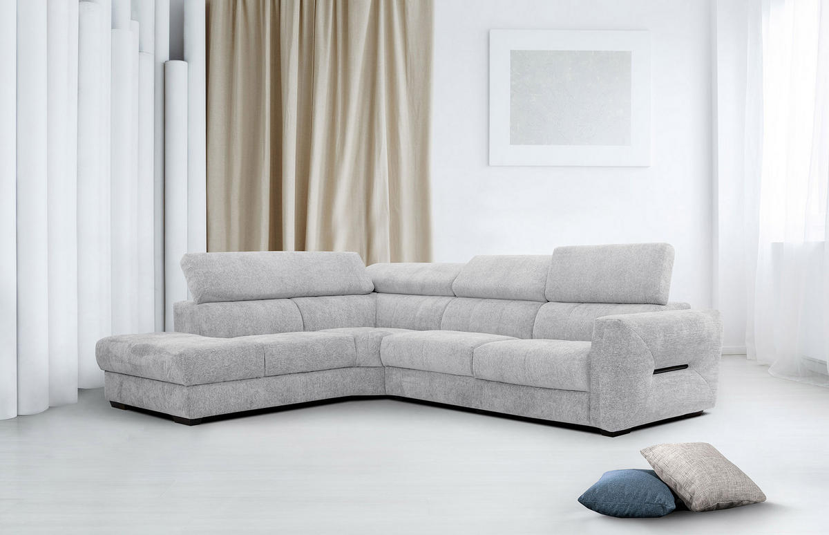 ECKSOFA CALVERA 5-Sitzer, hellgrau - Hellgrau, Holzwerkstoff/Textil (239/298cm) - Courtois Laville