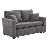 SCHLAFSOFA DE-33926 mit USB und Becherhalter Grau - Grau, Metall (73/83/139cm) - ComfortXL