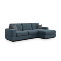 ECKSOFA OTTO 4-Sitzer, marineblau - Blau/Schwarz, Holz/Textil (279/159cm) - Courtois Laville