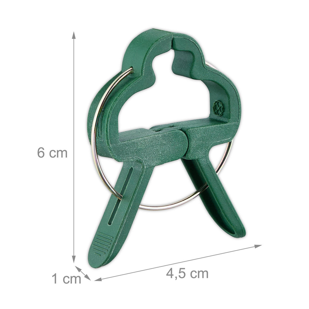 120xPFLANZENCLIPS - Dunkelgrün, Kunststoff/Metall (4.5/1/6cm) - Relaxdays