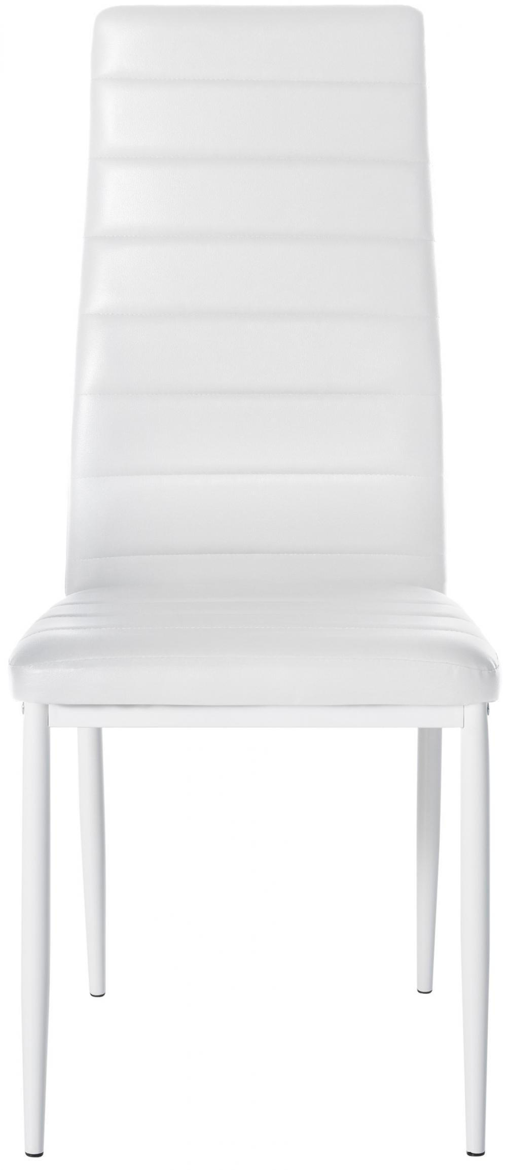 STUHL 4er Set Lederlook weiß - Weiß, Textil/Metall (41.5/99/40cm) - CLP