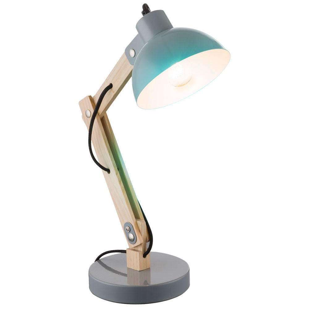 LED SCHREIBTISCHLEUCHTE Holzoptik Grau - Grau, Holz/Metall (32/16/45cm) - Globo Lighting