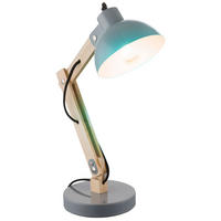 LED SCHREIBTISCHLEUCHTE Holzoptik Grau - Grau, Holz (32/16/45cm) - Globo Lighting