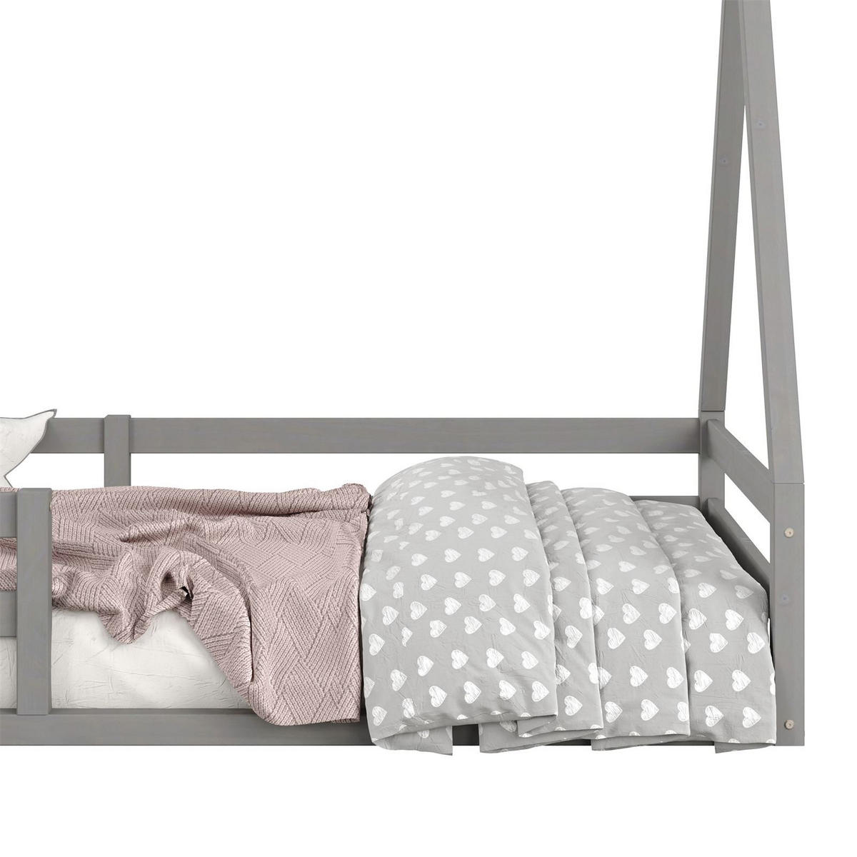 HAUSBETT SILA 90X200 CM - Grau, Holz (96/152/206cm) - IDIMEX