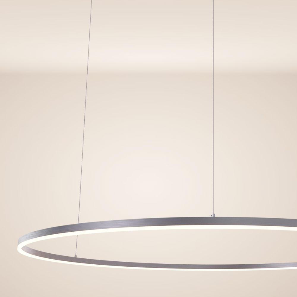 LED-HÄNGELAMPE Ring Aluminium Ø 150cm - Alufarben, Metall (150/150/3.3cm) - s.luce