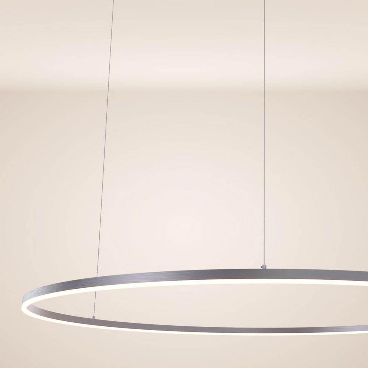 LED-HÄNGELAMPE Ring Aluminium Ø 150cm - Alufarben, Metall (150/150/3.3cm) - s.luce