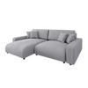 ECKSOFA Emma Hellgrau Cord - Ottomane links - Hellgrau, Textil (234/170cm) - S-Style Möbel