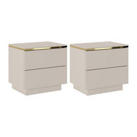 NACHTTISCH - 50 cm x 36.8 cm - Holz, Platte - Beige - VUKIA - Beige, Holz (50/50/36.8cm) - Vente-Unique