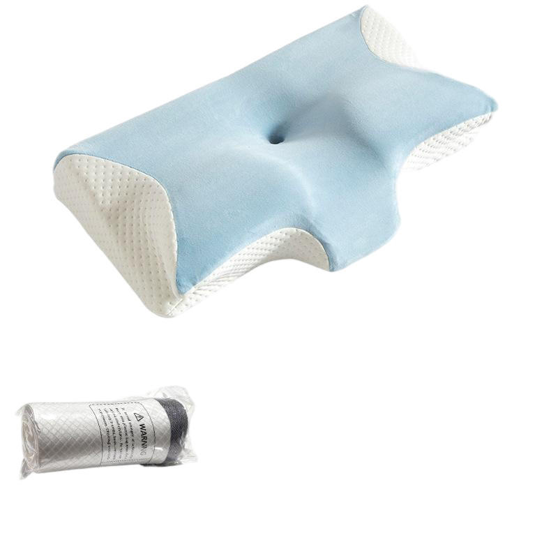 NACKENKISSEN ，Ergonomisches , 62 x 37 x 12 cm - Blau, Textil (62/37cm)