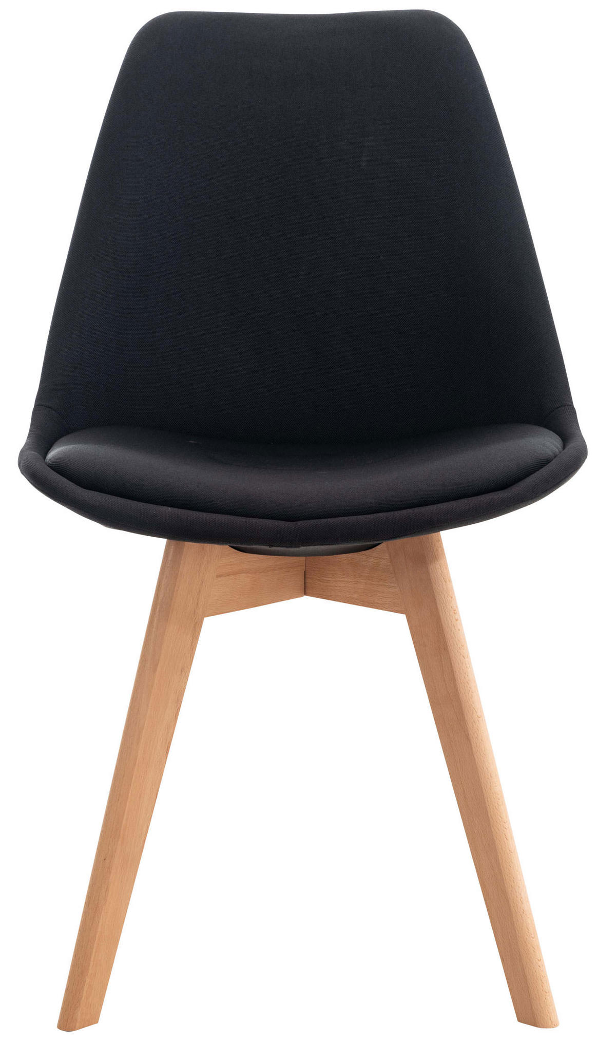 STUHL Stoff schwarz - Eukalyptusholzfarben/Schwarz, Holz/Textil (49/83/50cm) - CLP
