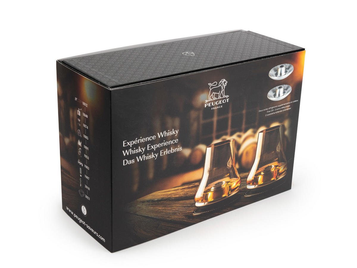 GESCHENKSET Experience Whisky Gläser mit Kühlsockel - Grau, Glas (0.4L) - PEUGEOT