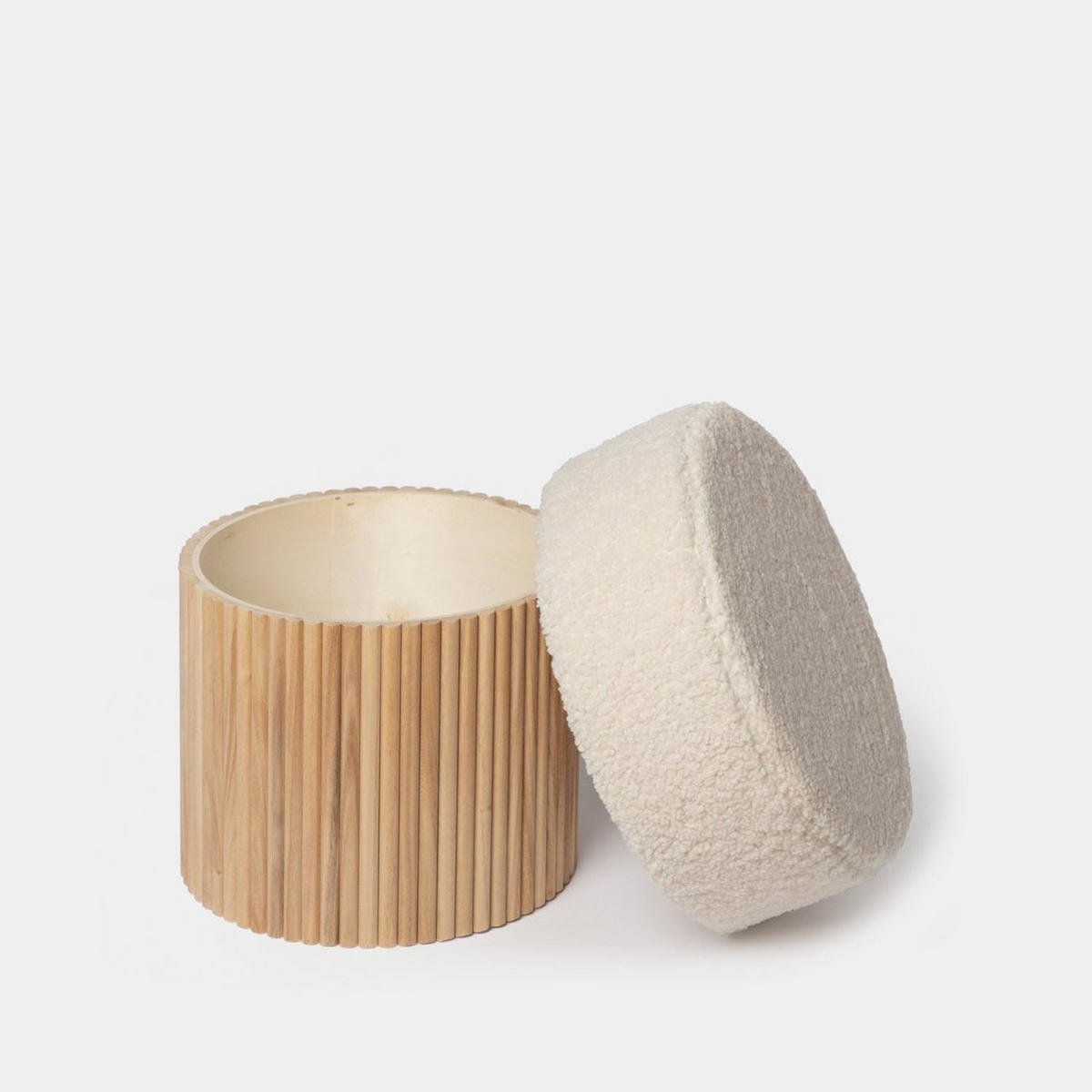 POUF Naira Weiß 43 cm x 45 cm - Weiß, Textil (43/45/43cm) - Klast Home