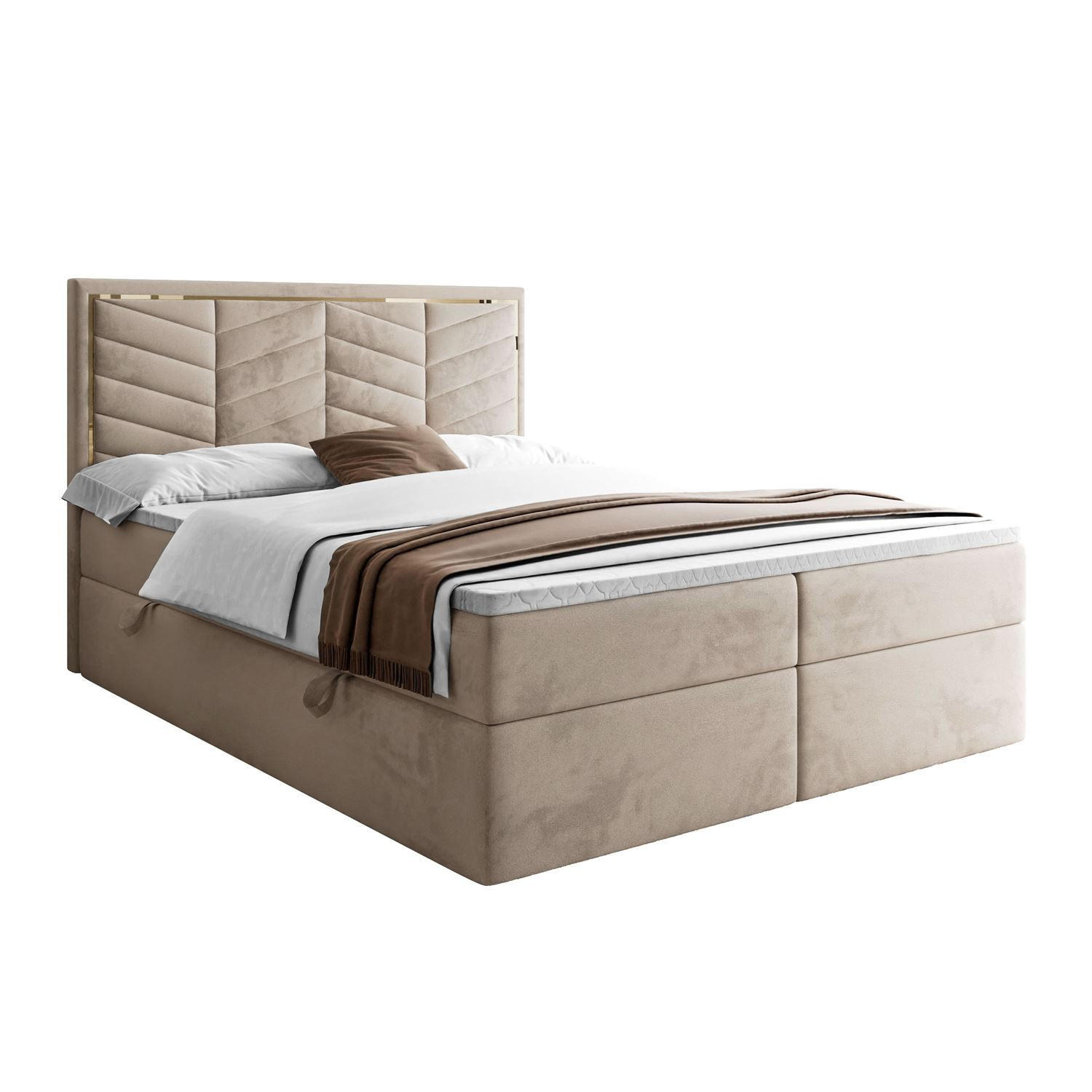 Lookway Boxspringbett Beige 160x200 cm